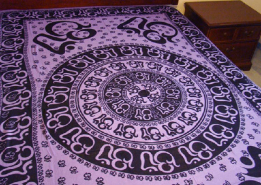 Om Chakra Tapestry (Purple & Black)