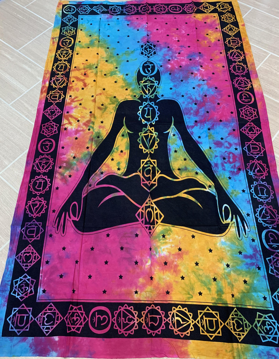 Seven Chakras Tapestry (Tie Dye)