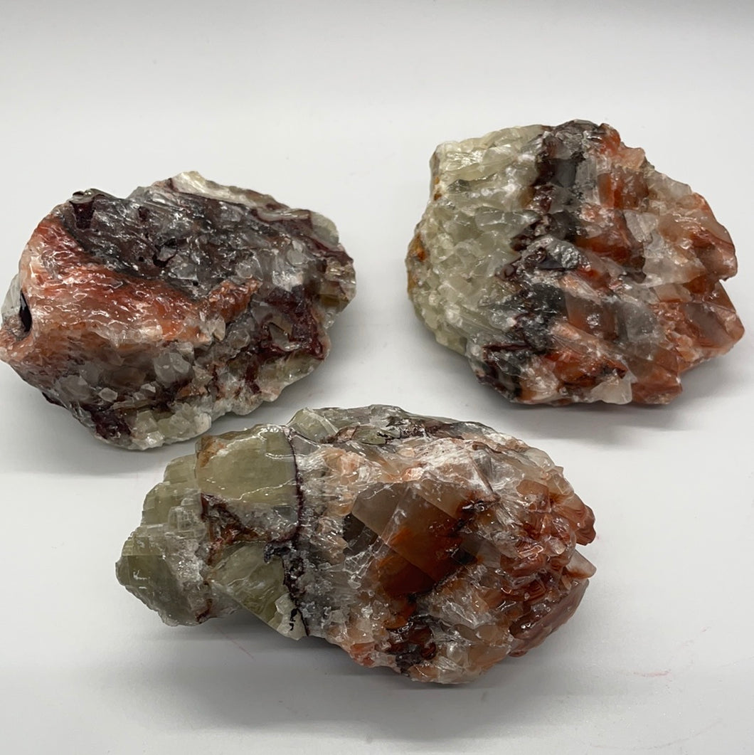 Tri-Color Calcite Chunks