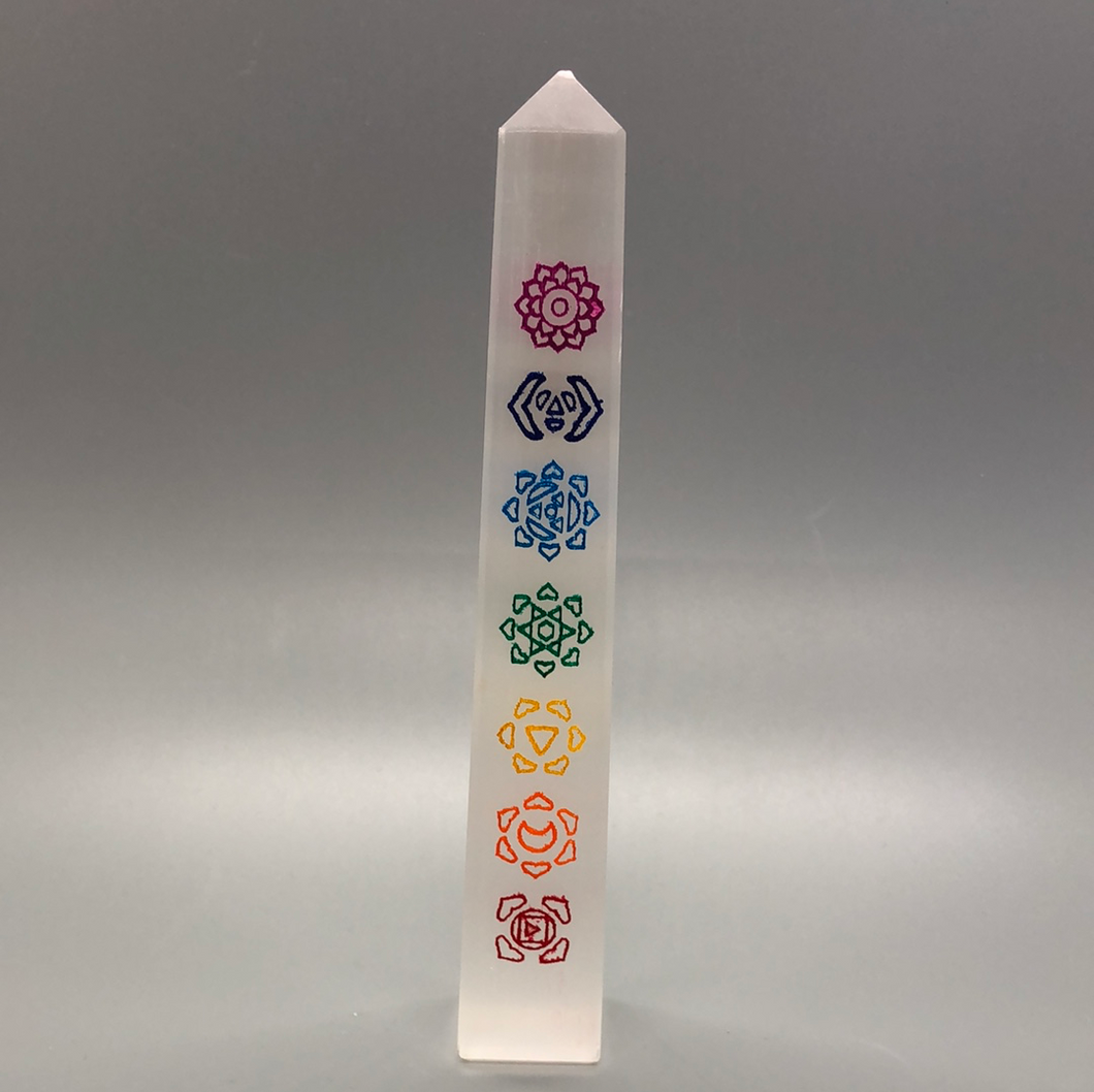 Selenite Chakra Obelisk