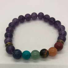 Load image into Gallery viewer, 7 Chakras &amp; Amethyst Bracelet

