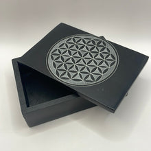 Load image into Gallery viewer, Flower of Life Engraved Soapstone Box
