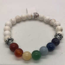 Load image into Gallery viewer, 7 Chakras &amp; White Howlite Bracelet
