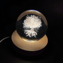 Load image into Gallery viewer, Tree of Life LED Laser Engraved Crystal Ball
