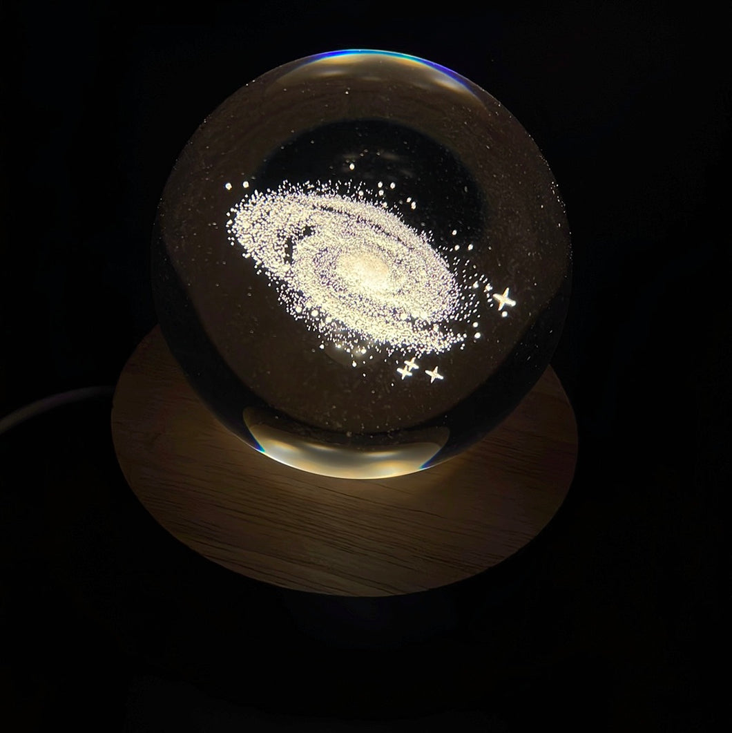 Galaxy LED Laser Engraved Crystal Ball