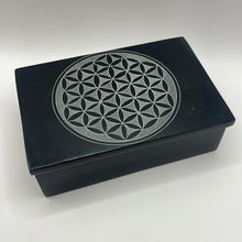 Load image into Gallery viewer, Flower of Life Engraved Soapstone Box
