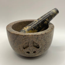 Load image into Gallery viewer, Peace Soapstone Mortar &amp; Pestle
