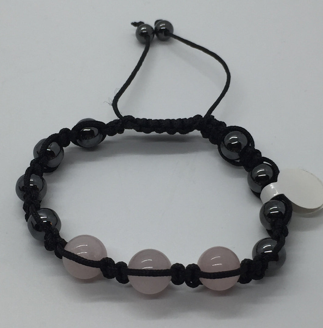 Magnetic Hematite & Rose Quartz Bracelet