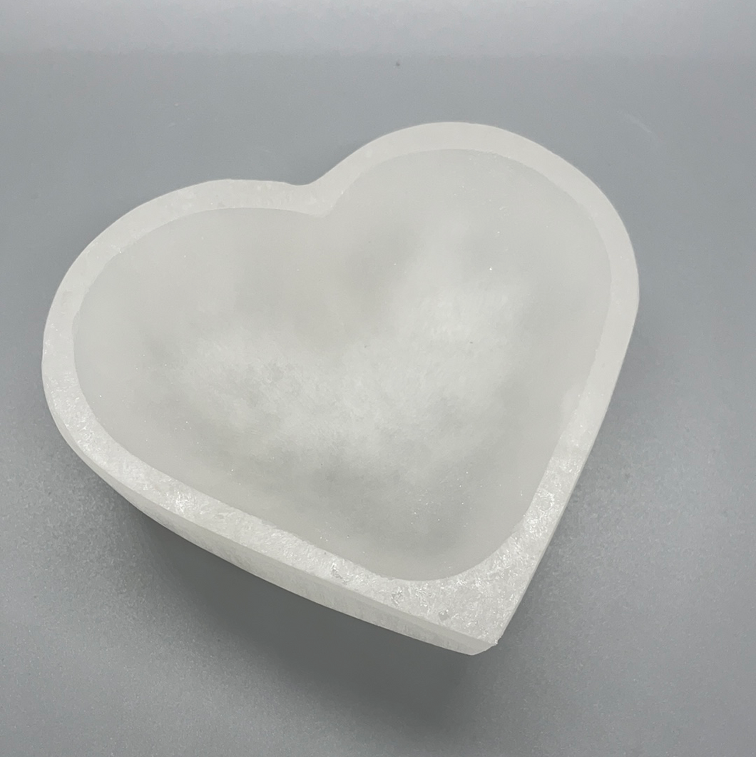 Selenite Heart-Shaped Bowl