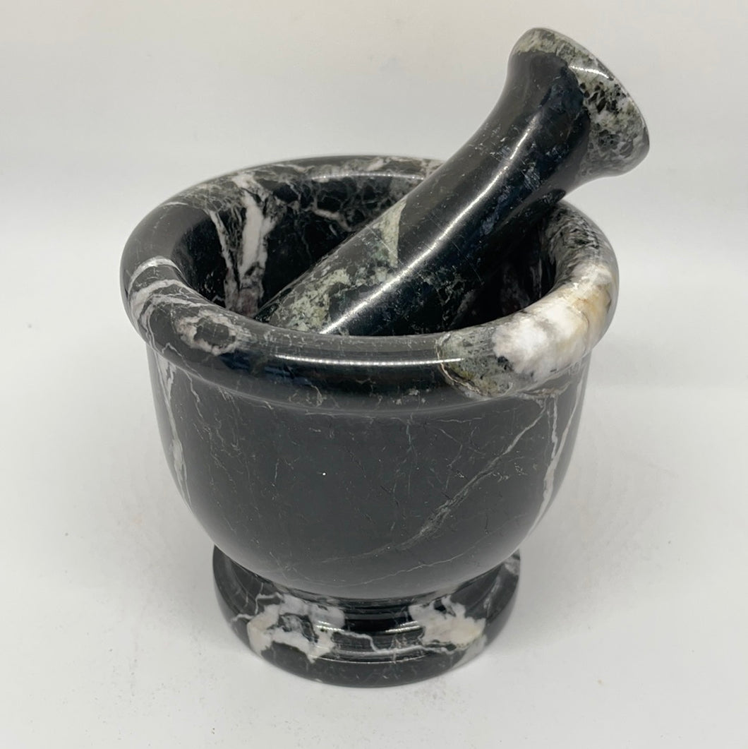 Black Marble Mortar & Pestle