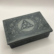 Load image into Gallery viewer, Triquetra Engraved Soapstone Box
