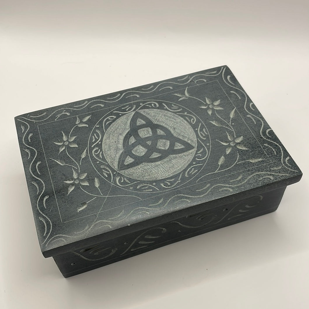 Triquetra Engraved Soapstone Box