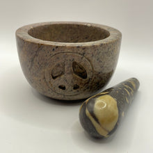 Load image into Gallery viewer, Peace Soapstone Mortar &amp; Pestle
