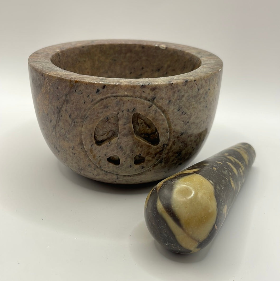 Peace Soapstone Mortar & Pestle