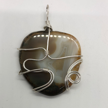 Load image into Gallery viewer, Wire Wrap Agate Slab Pendant
