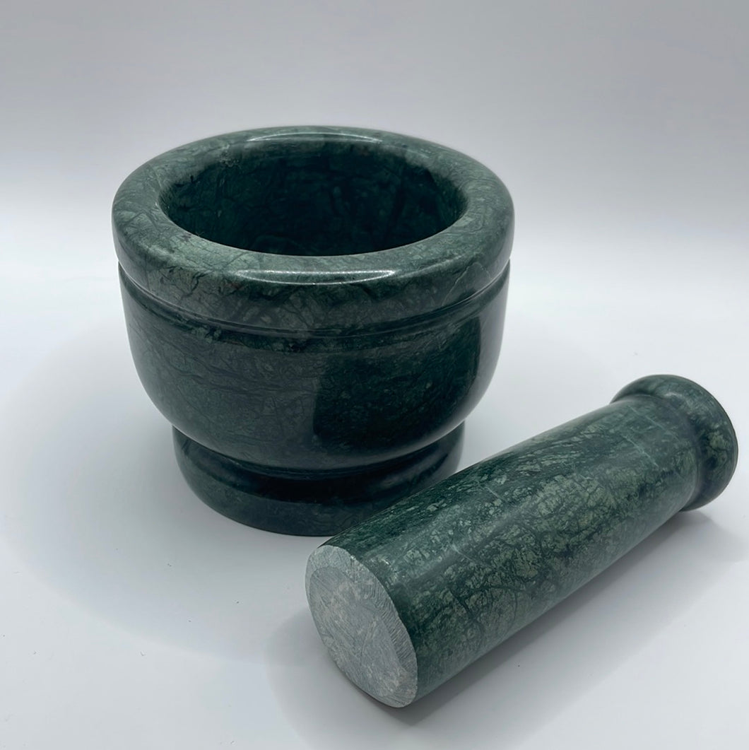 Green Marble Mortar & Pestle