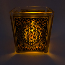 Load image into Gallery viewer, Flower of Life Square Votive Holder
