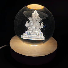 Load image into Gallery viewer, Ganesha LED Laser Engraved Crystal Ball

