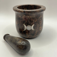Load image into Gallery viewer, Triple Moon Soapstone Mortar &amp; Pestle
