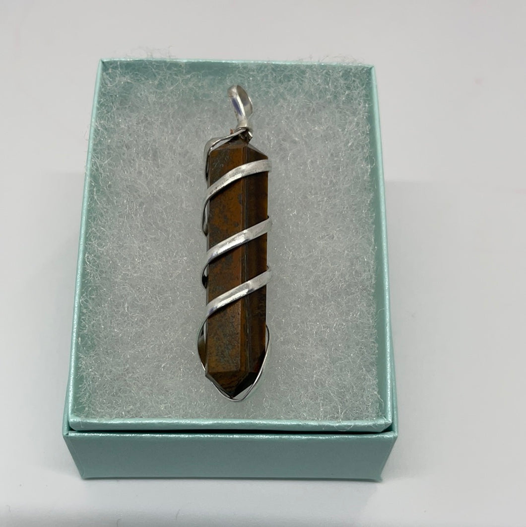 Wire Wrapped Gemstone Point Pendant