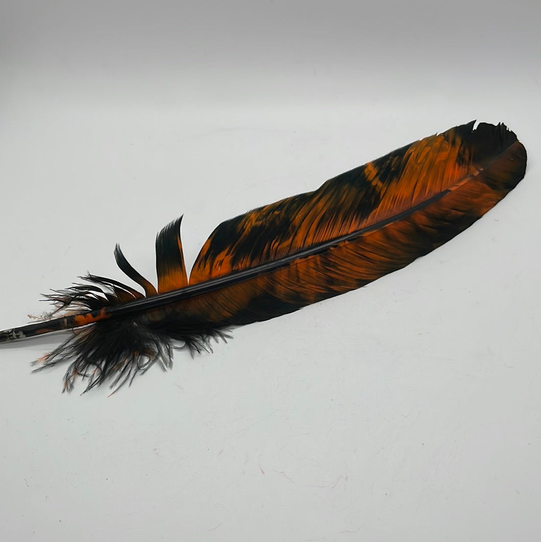 Smoky Orange Smudging Feather